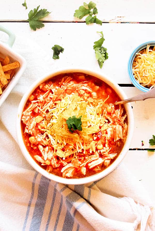 instant pot chicken tortilla soup for family dinner