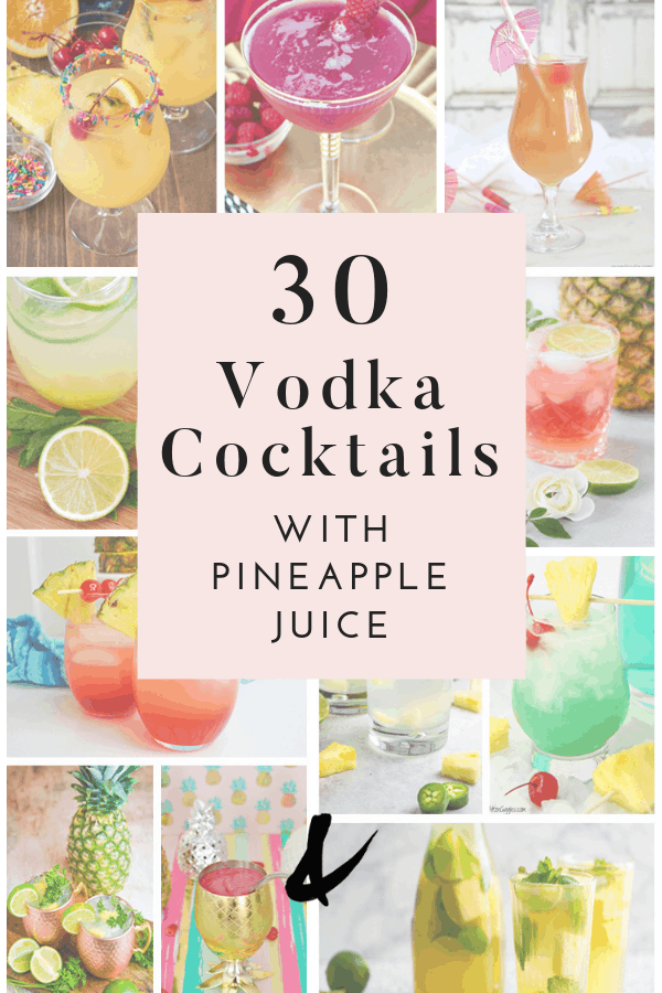 Many different kinds of cocktails with text overlay.