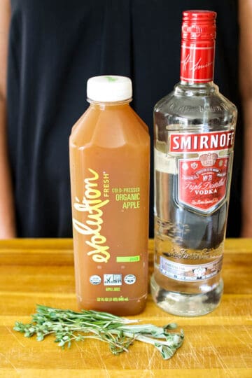 apple juice and vodka drink