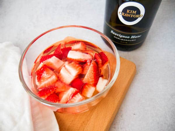a yummy wine and strawberry dessert idea