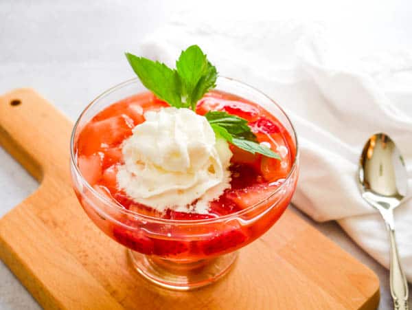 delicious wine soaked strawberries with rosemary