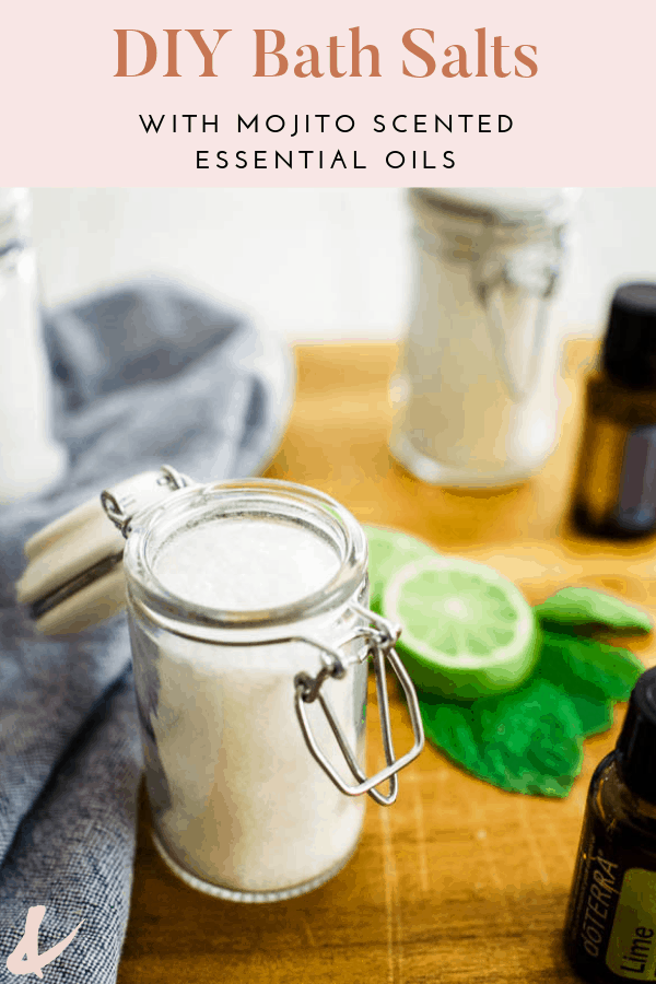 diy bath salts with mojito scented essential oils