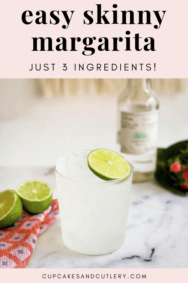 easy skinny margarita with text overlay