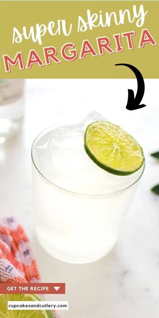 Close up of a skinny margarita made with casamigos tequila.