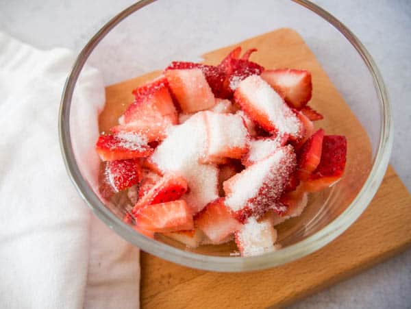 wine soaked strawberries with sauvignon blanc