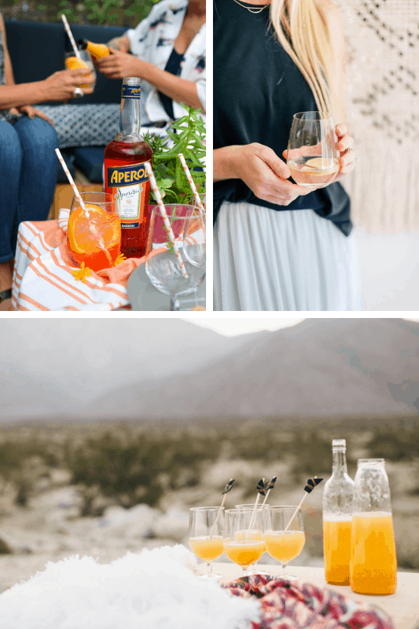 A collage of yummy wine cocktails