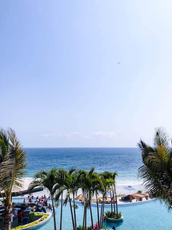 Ocean and pool view from a room at Marival Armony in Punta Mita, Mexico.