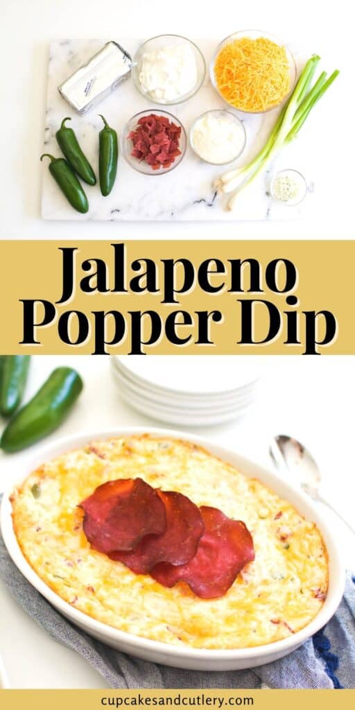 Collage of images showing how to make Jalapeno Cream Cheese Di9.