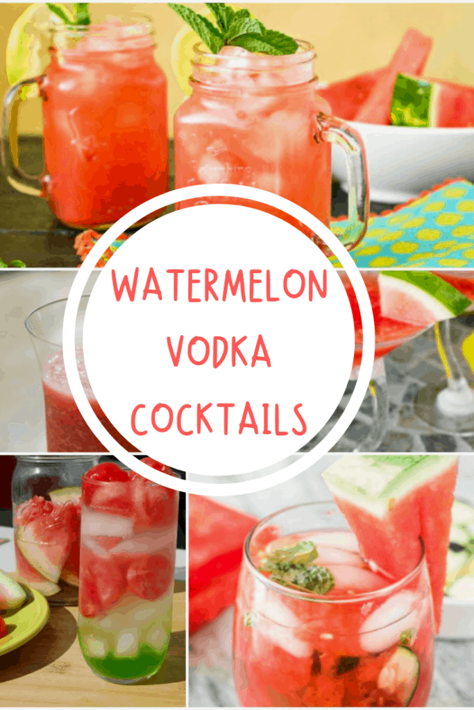 collage of watermelon drinks with text overlay