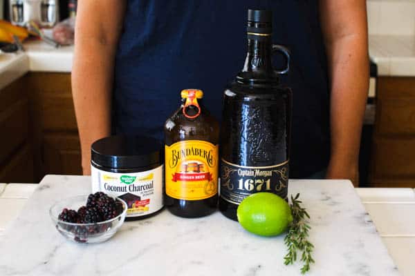 Ingredients for Halloween Moscow mule.