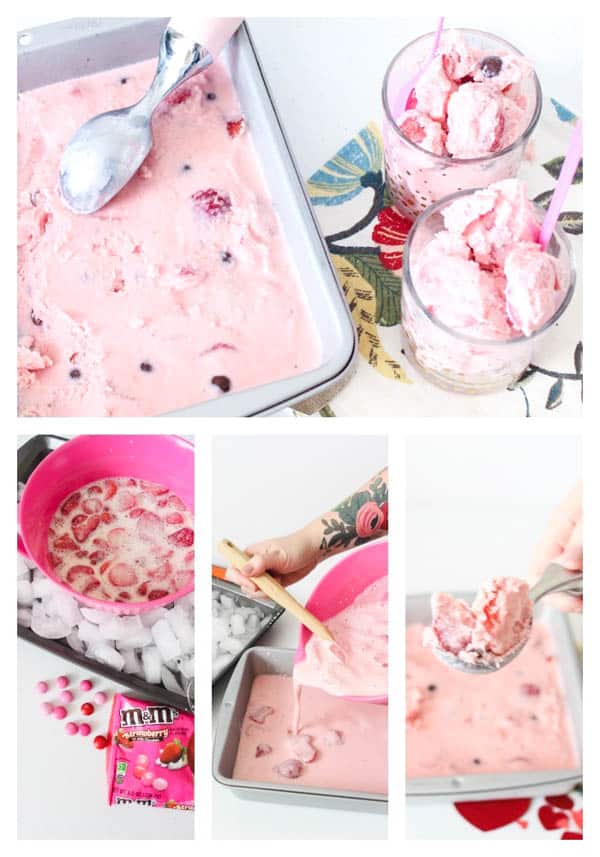 steps for making homemade strawberry ice cream with condensed milk