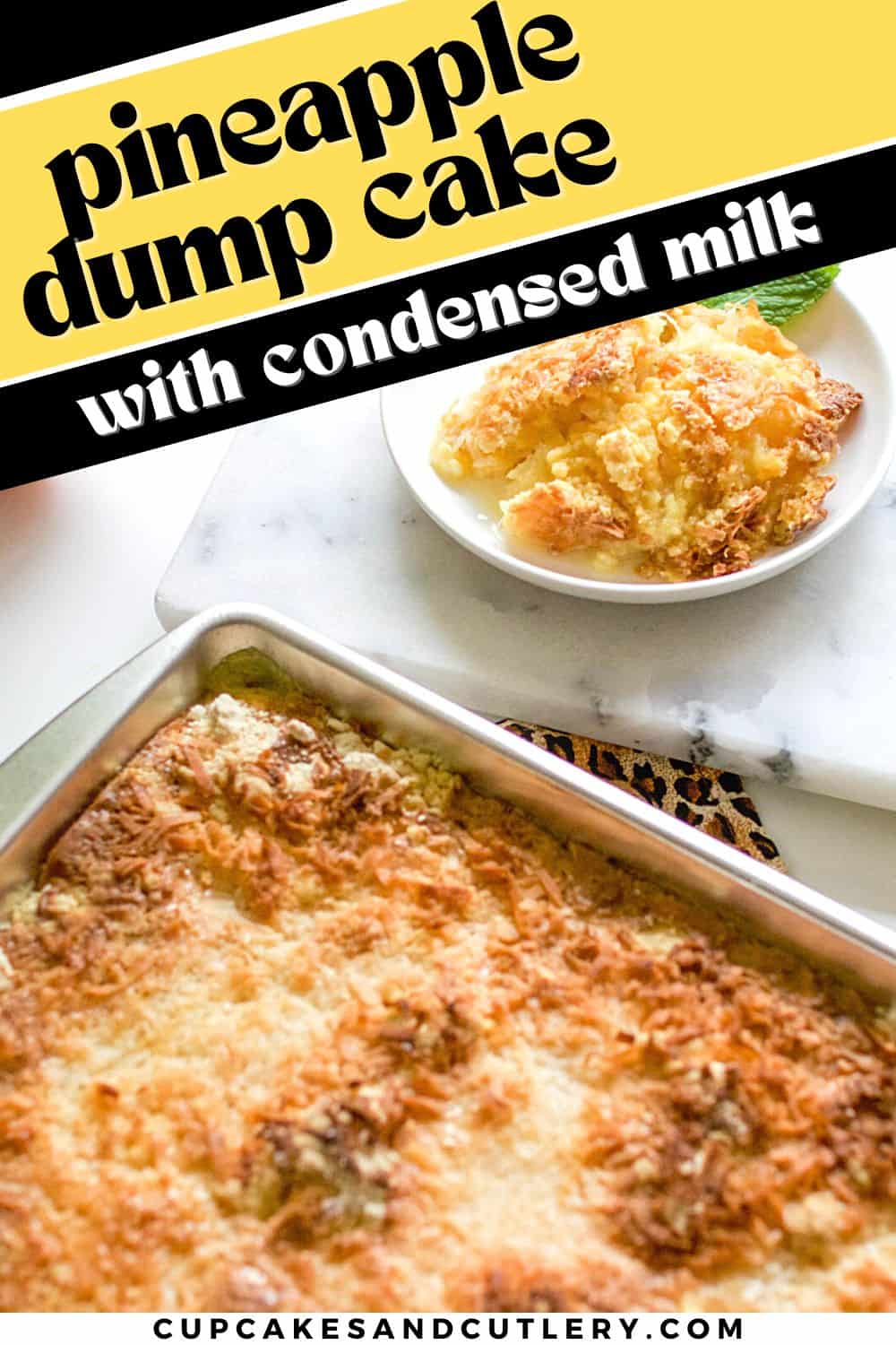 Fruity Pineapple Dump Cake with Condensed Milk Cupcakes and Cutlery