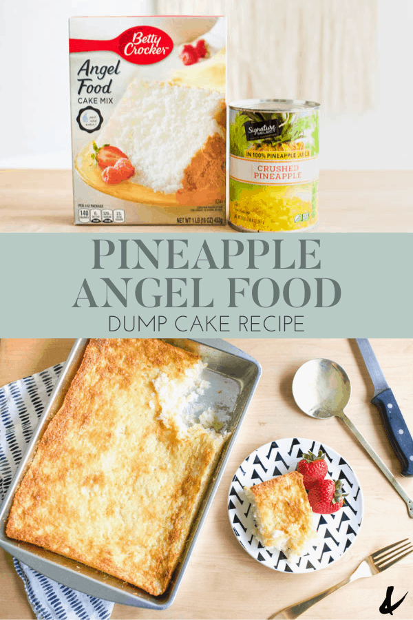images to show how to make pineapple angel food dump cake