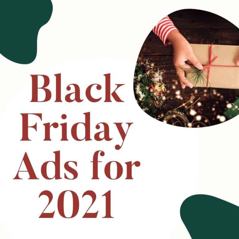 Hands holding a Christmas present on a table next to text about Black Friday sales.