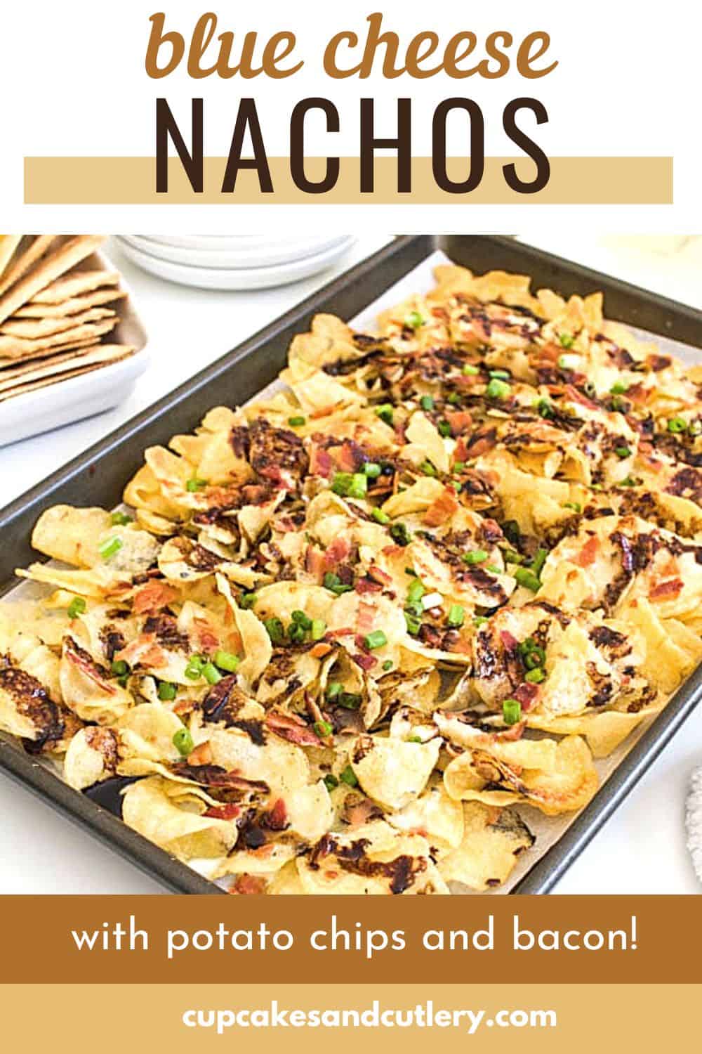 Easy Blue Cheese Potato Chip Nachos with Bacon