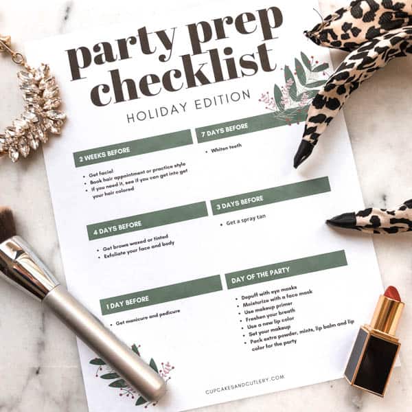 Holiday Party Beauty Prep Checklist + Printable