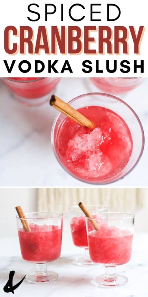 Spiced Cranberry Vodka Slush collage.