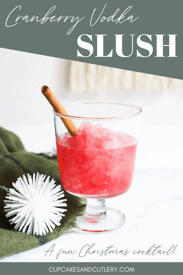 easy frozen slush cocktail with cranberry and vodka