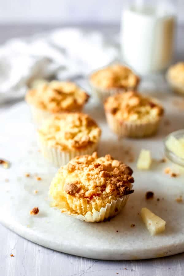 Cherry Pineapple Dump Cake Cupcakes on a tray.