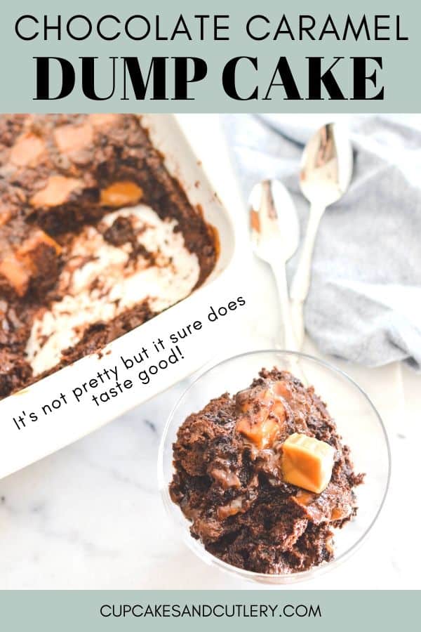 Gooey Chocolate Caramel Dump Cake Cupcakes And Cutlery