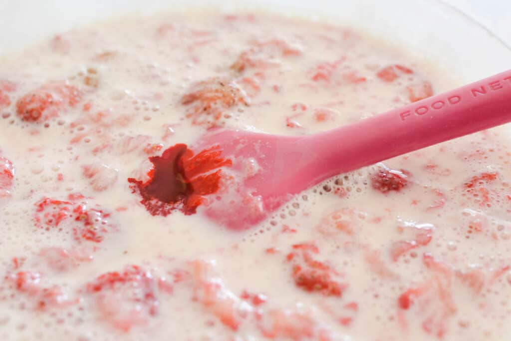 Homemade Strawberry Ice Cream with Condensed Milk : No Churn!