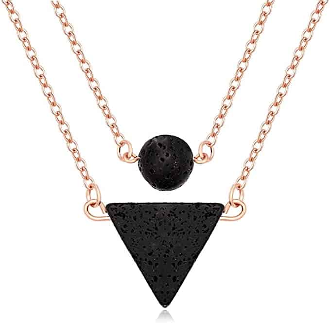 Cool layered lava stone necklace.