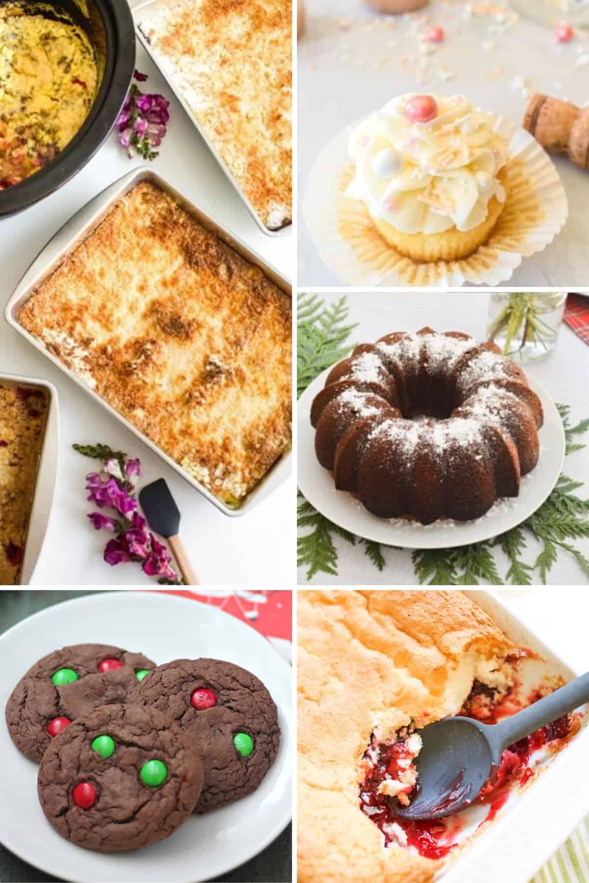 A collage of images of desserts that can be made with cake mix.