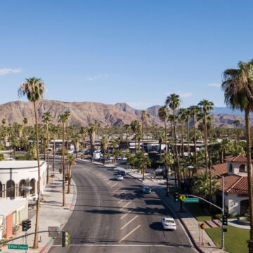 View of Palm Springs from a high vantage point.