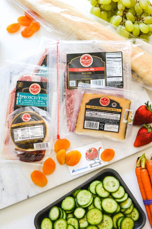 Primo Taglio meats and cheese for a family snack board 