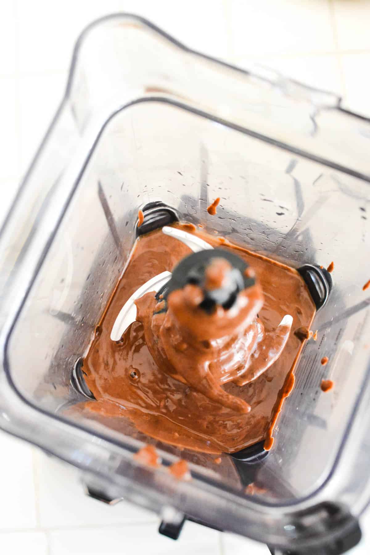 A base for a chocolate ice cream in a blender.