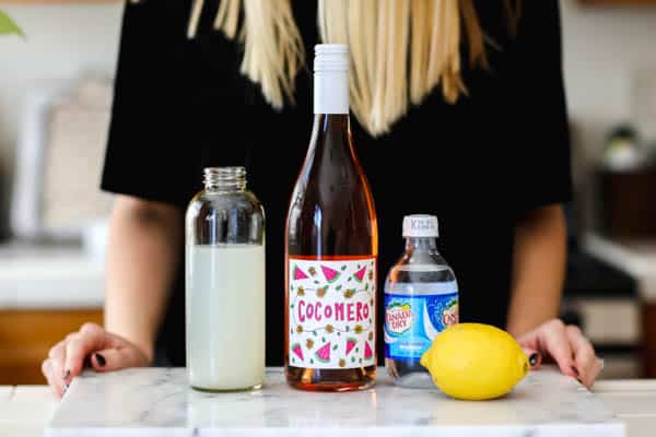 Ingredients for Rose Lemonade Spritzer