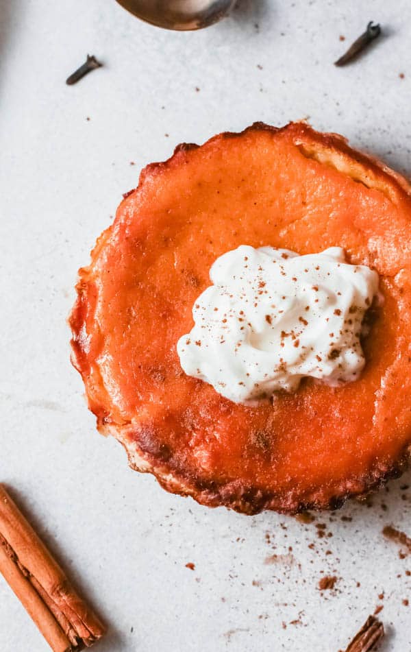 Fireball Whiskey Pumpkin Pie with whipped cream.