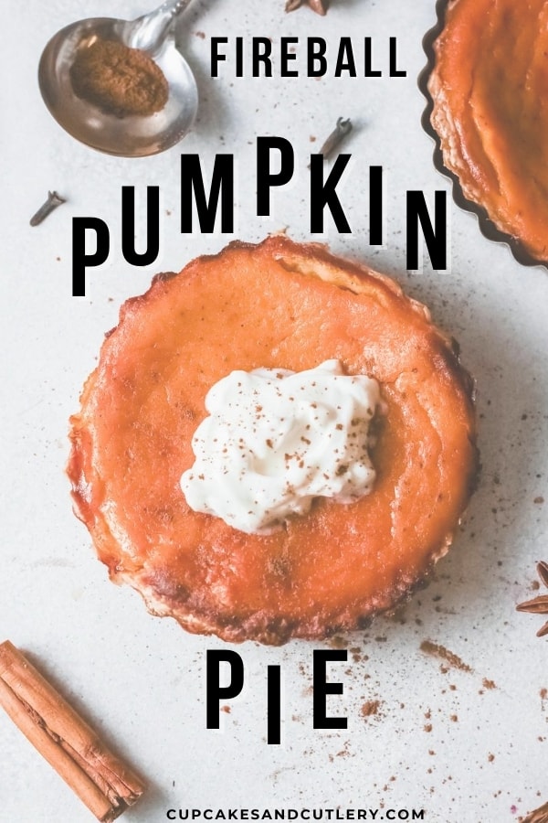 overhead view of Fireball Pumpkin pie recipe
