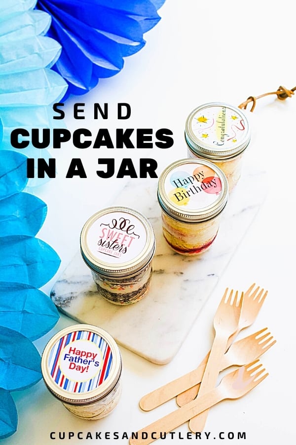 Cupcakes in a Jar Delivery Gift Idea Cupcakes and Cutlery