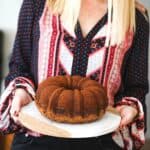 Close up of a Rum Bundt Cake with cinnamon.