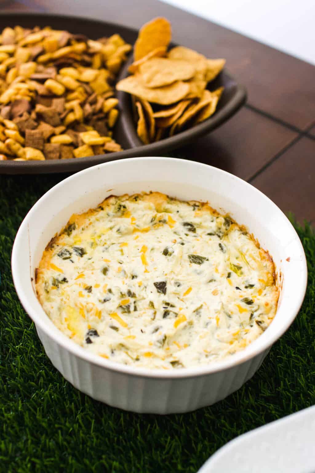 Hot and Cheesy Green Chile Dip Recipe - Cupcakes and Cutlery