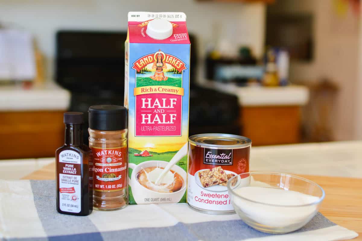 Ingredients for homemade coffee creamer.