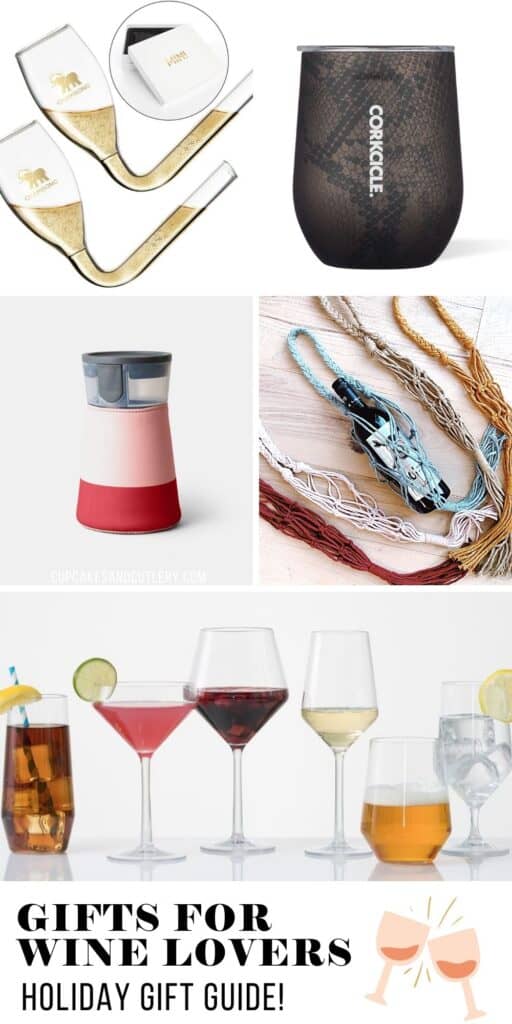 Collage of the best wine gifts for wine lovers.