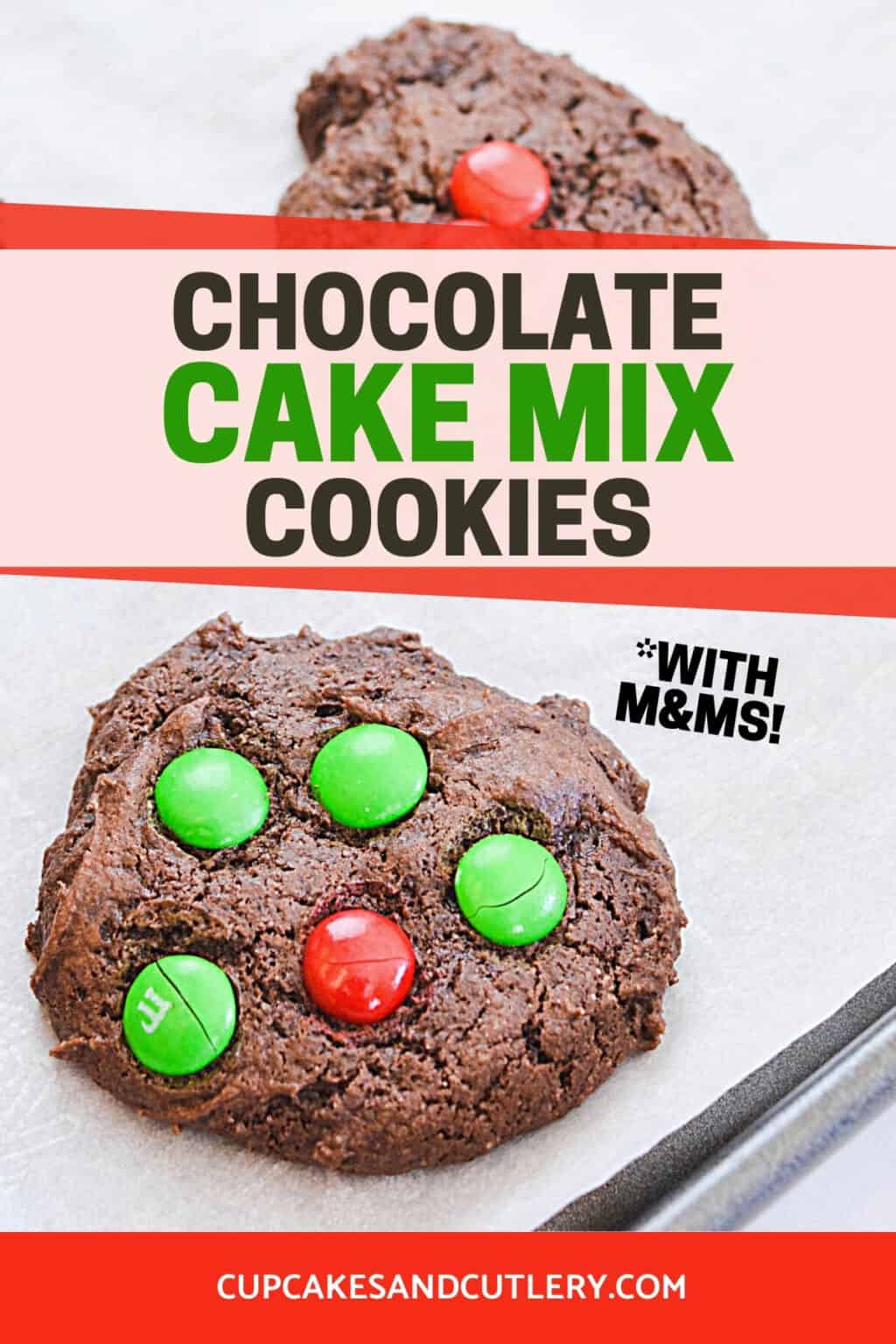 Holiday Chocolate Cake Mix Cookies with M&Ms | Cupcakes and Cutlery
