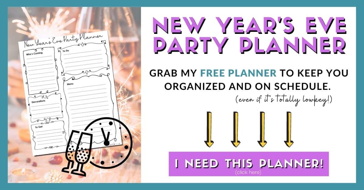 Opt In form for a New Year's Eve Party Planner. 