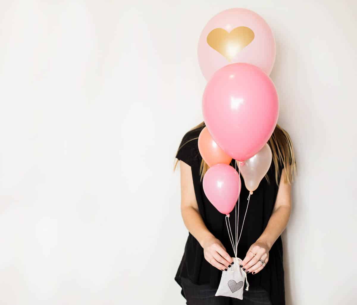 Valentines Balloon Bouquets with Lavender Sachet Weight