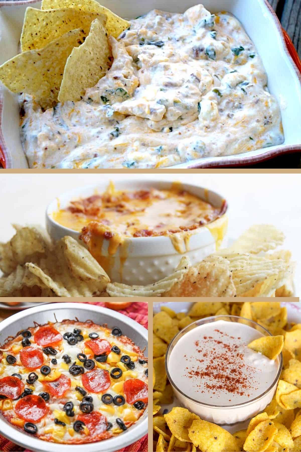 a variety of dips to make for football game day