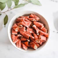 Bowl of easy dried beef appetizers for a football party