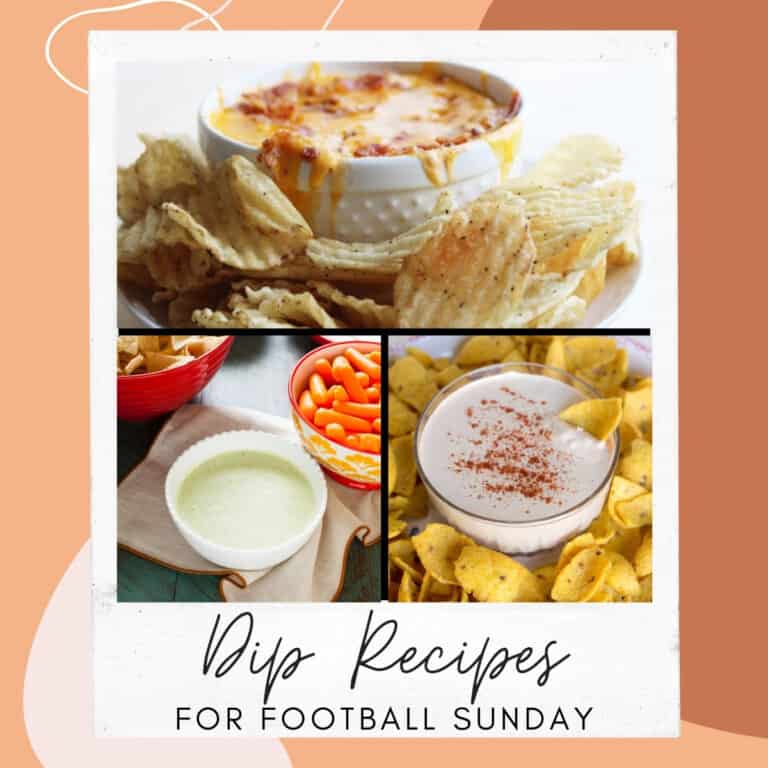 collage of tailgate dips