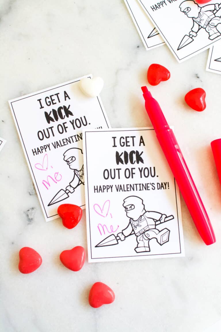 Homemade Printable Ninjago Valentines For Your Kids to Pass Out (Free!)