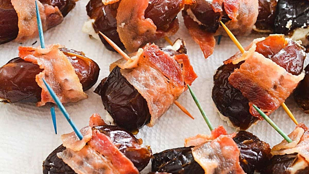 Bacon-Wrapped Dates with Goat Cheese