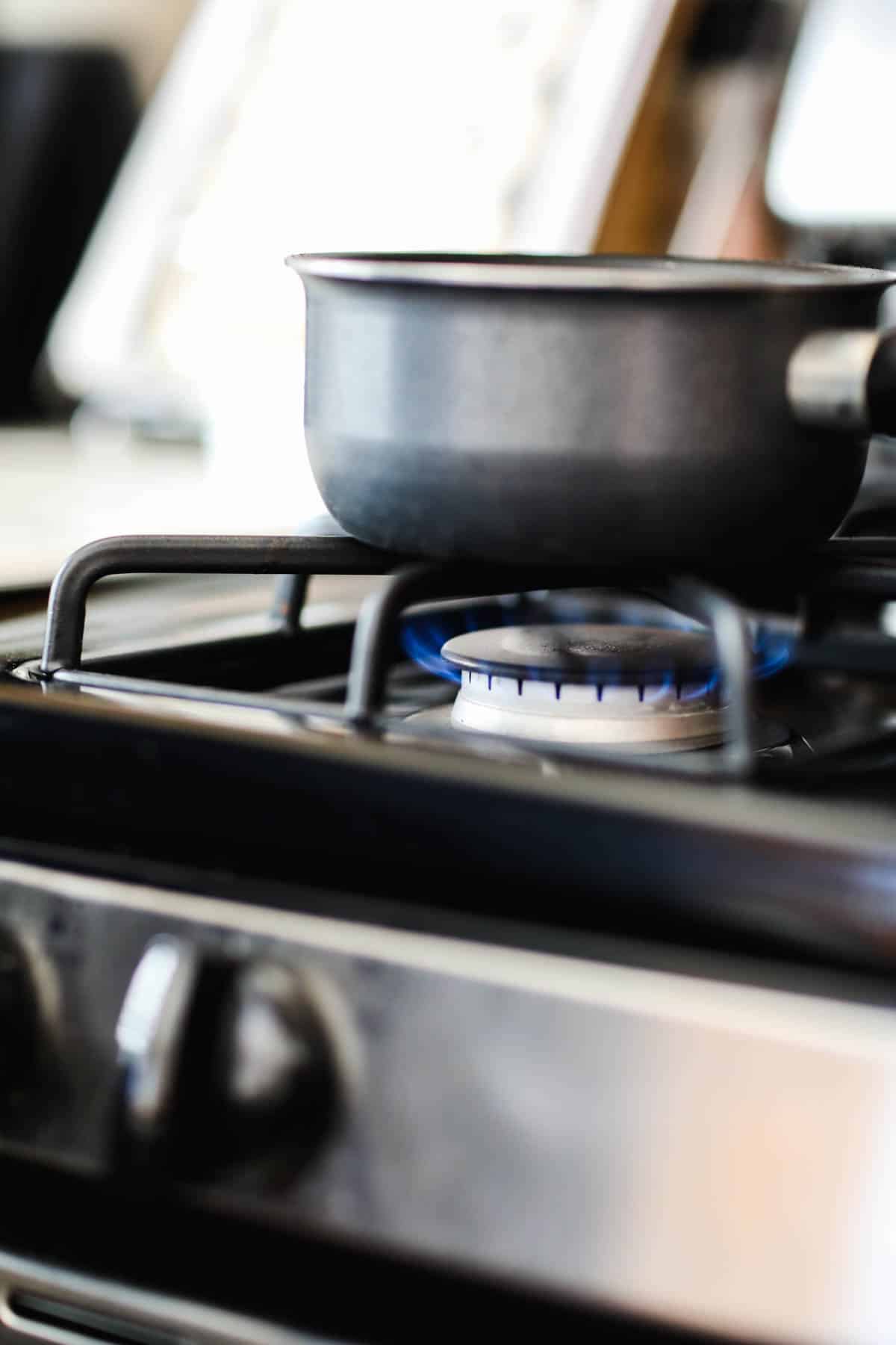 cooking tea ingredients on stove