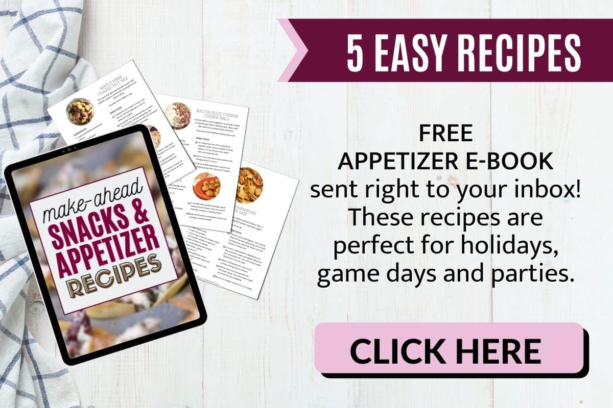 Image of a digital cookbook with text around it. 