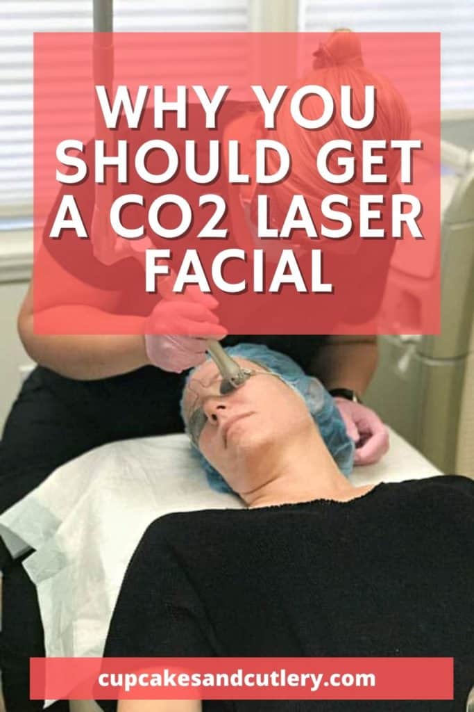 Woman receiving a CO2 laser facial.