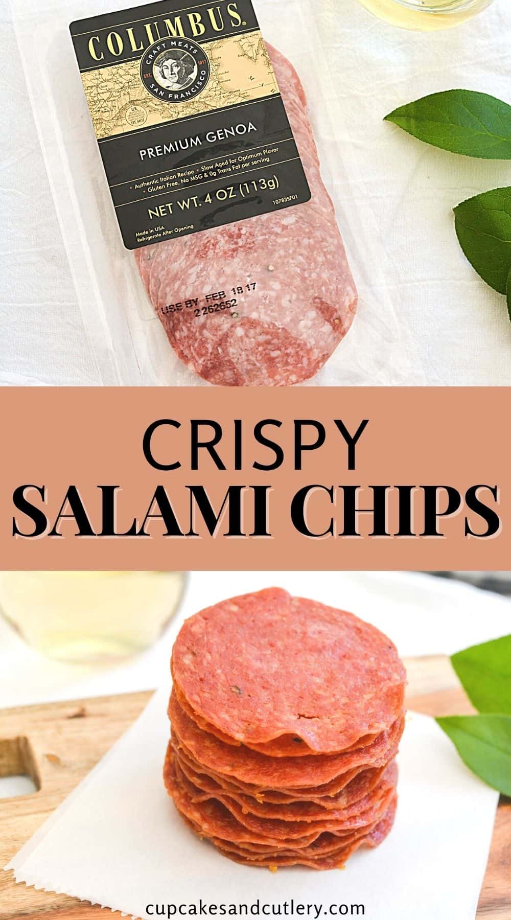 Baked Salami Chips Party Appetizer Recipe Cupcakes and Cutlery
